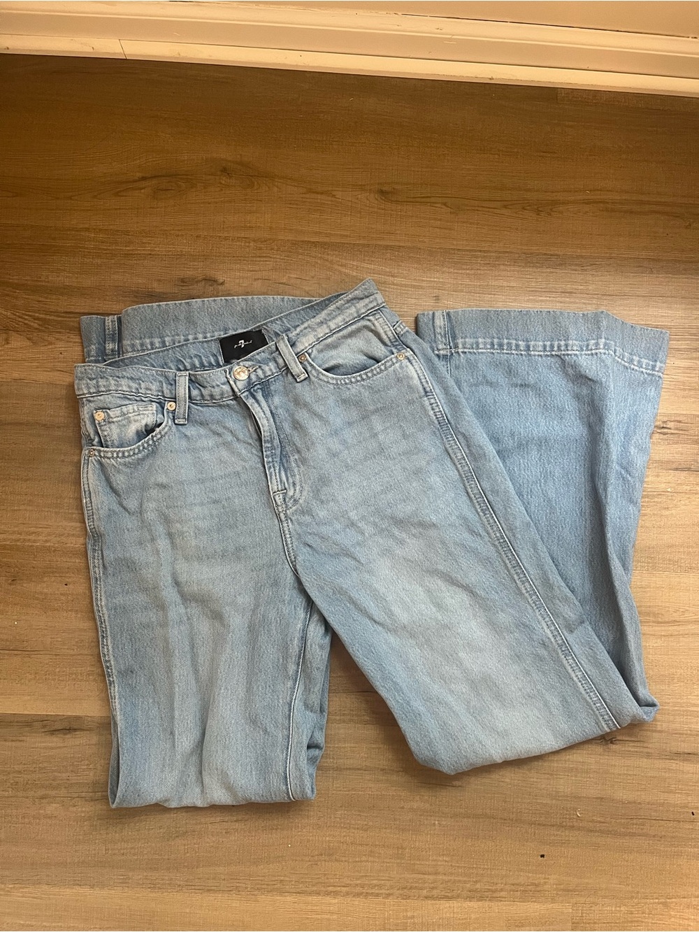 7 For All Mankind Light Blue Wide Leg Jeans